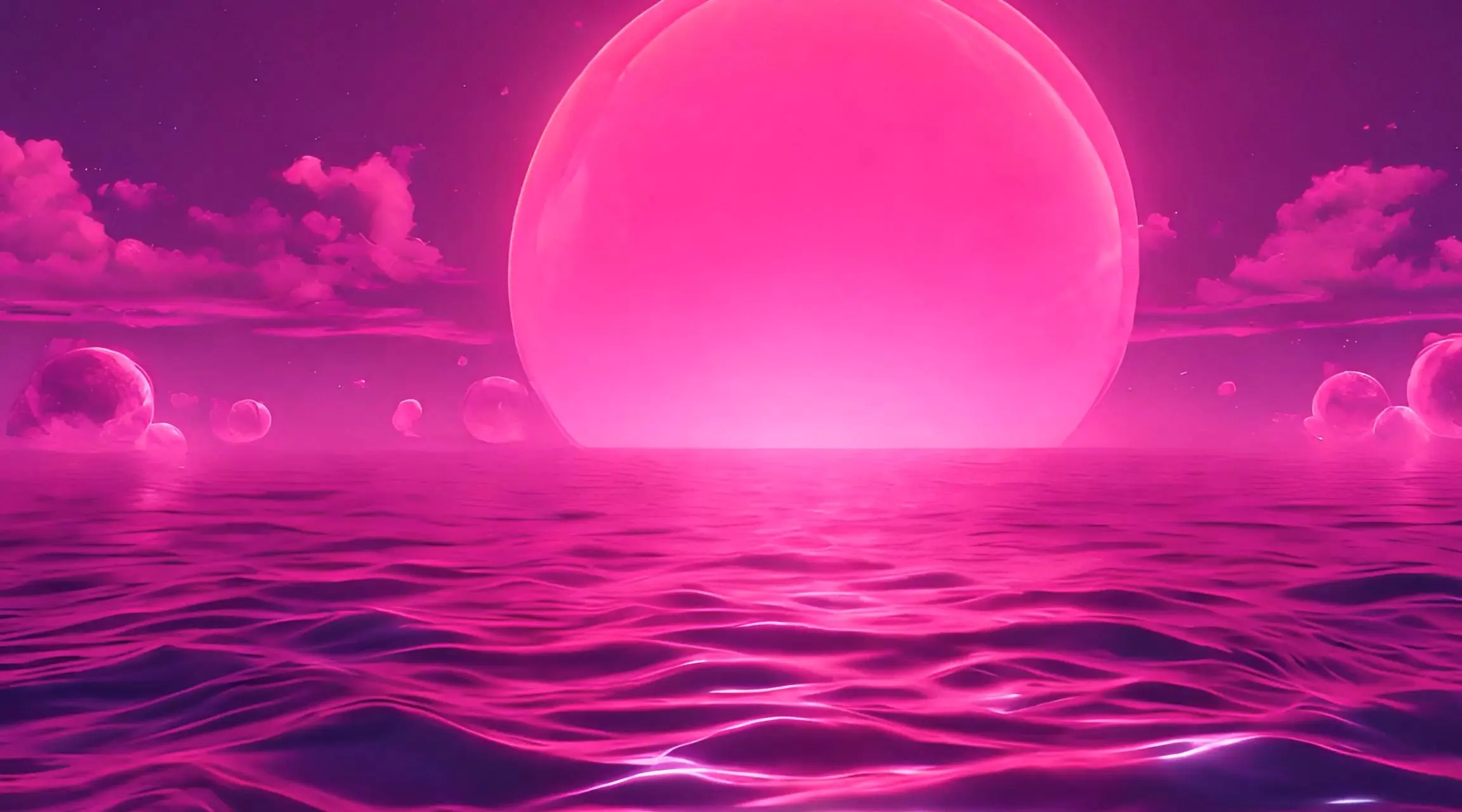 Vibrant Pink Sky and Ocean Stock Video